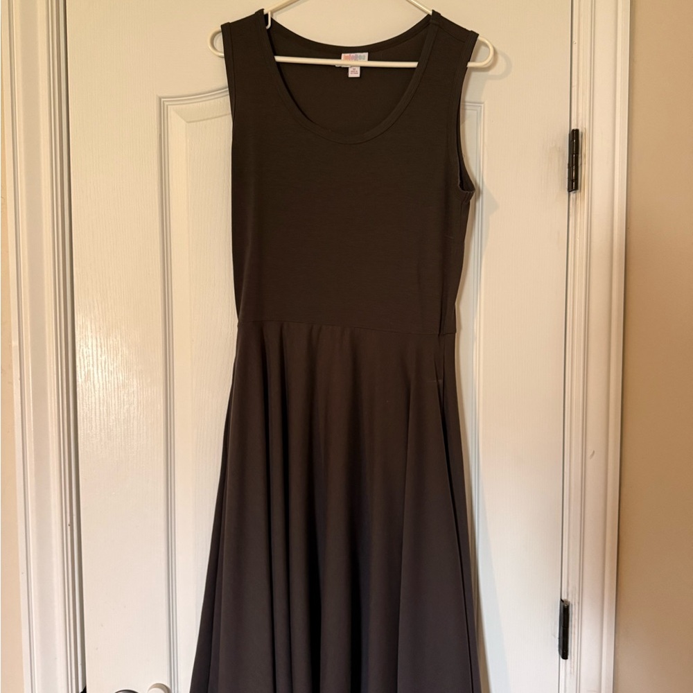 LuLaRoe Sleeveless Brown Midi Dress